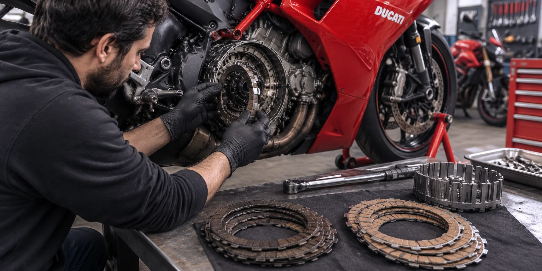 Replacing Ducati clutch plates