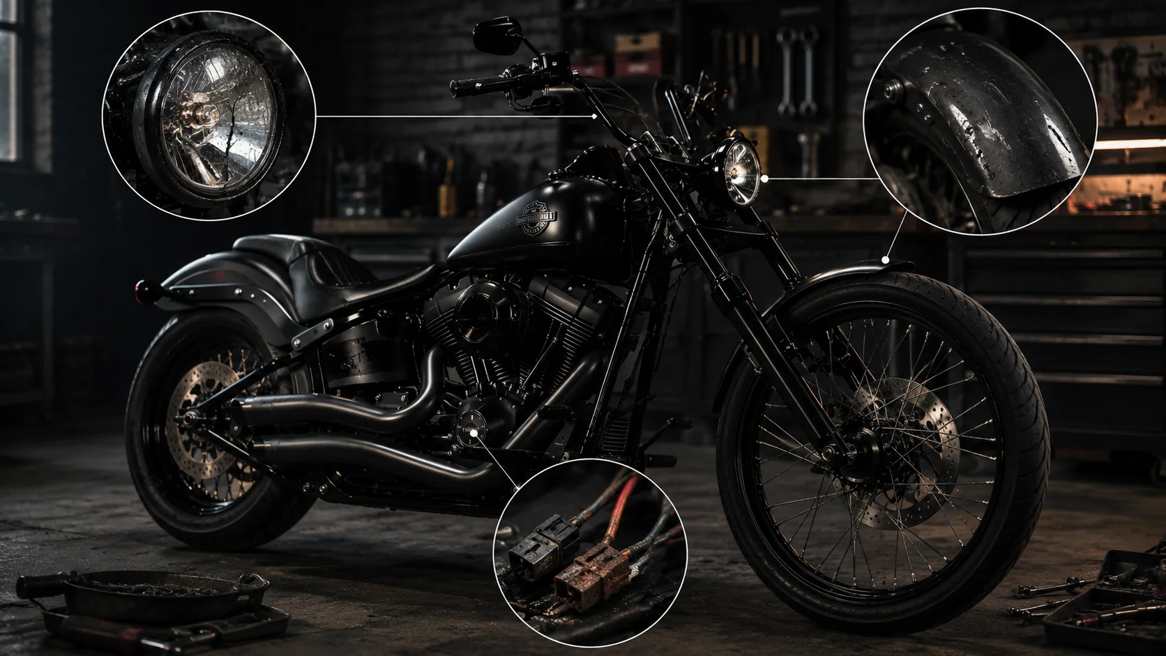 Harley Night Train worn components