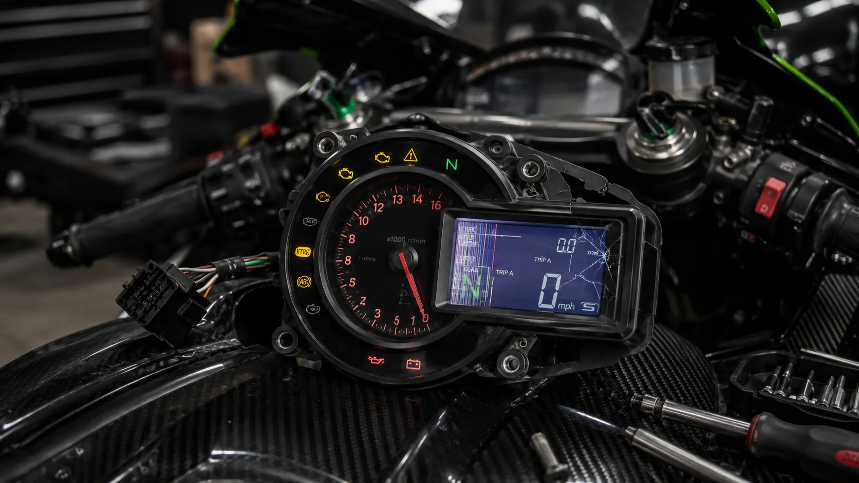 Damaged H2R speedometer