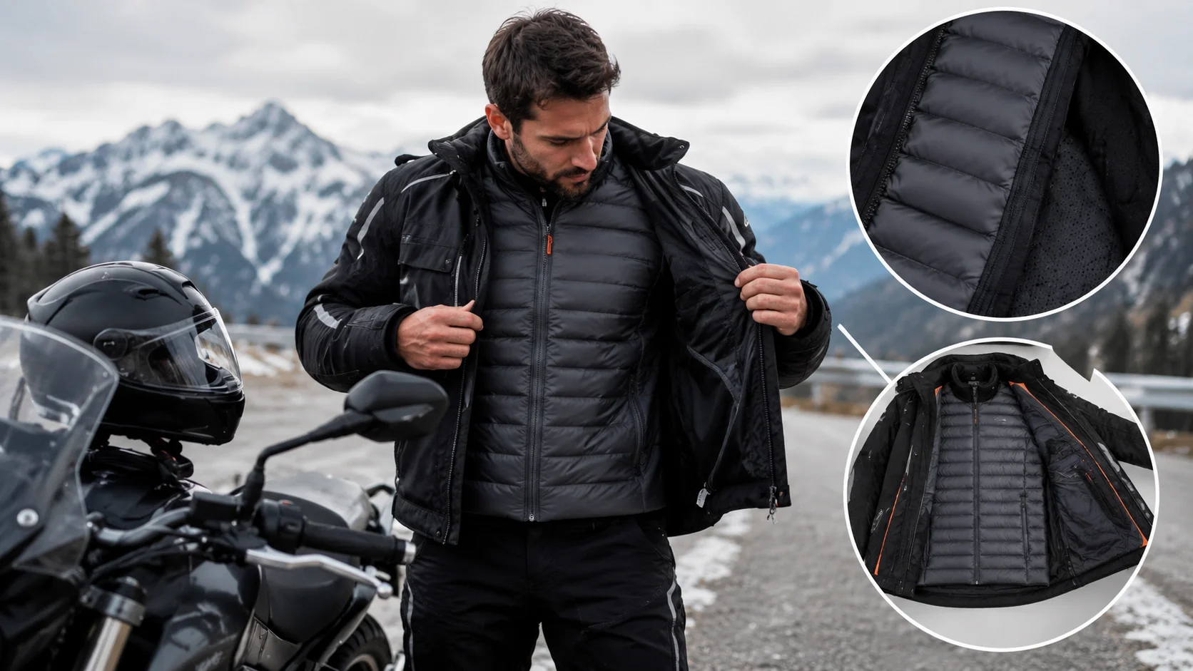 Rider wearing an insulated mid-layer