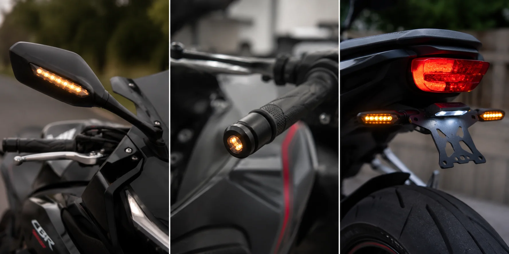 Honda CBR650 integrated LED mirrors