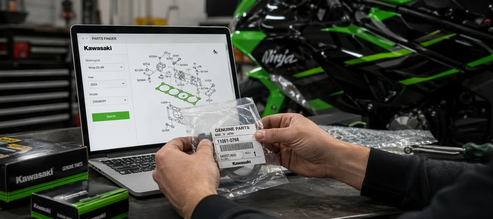 Kawasaki parts fitment check