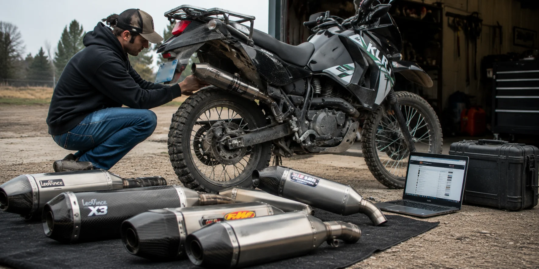 KLR 650 aftermarket exhaust upgrade