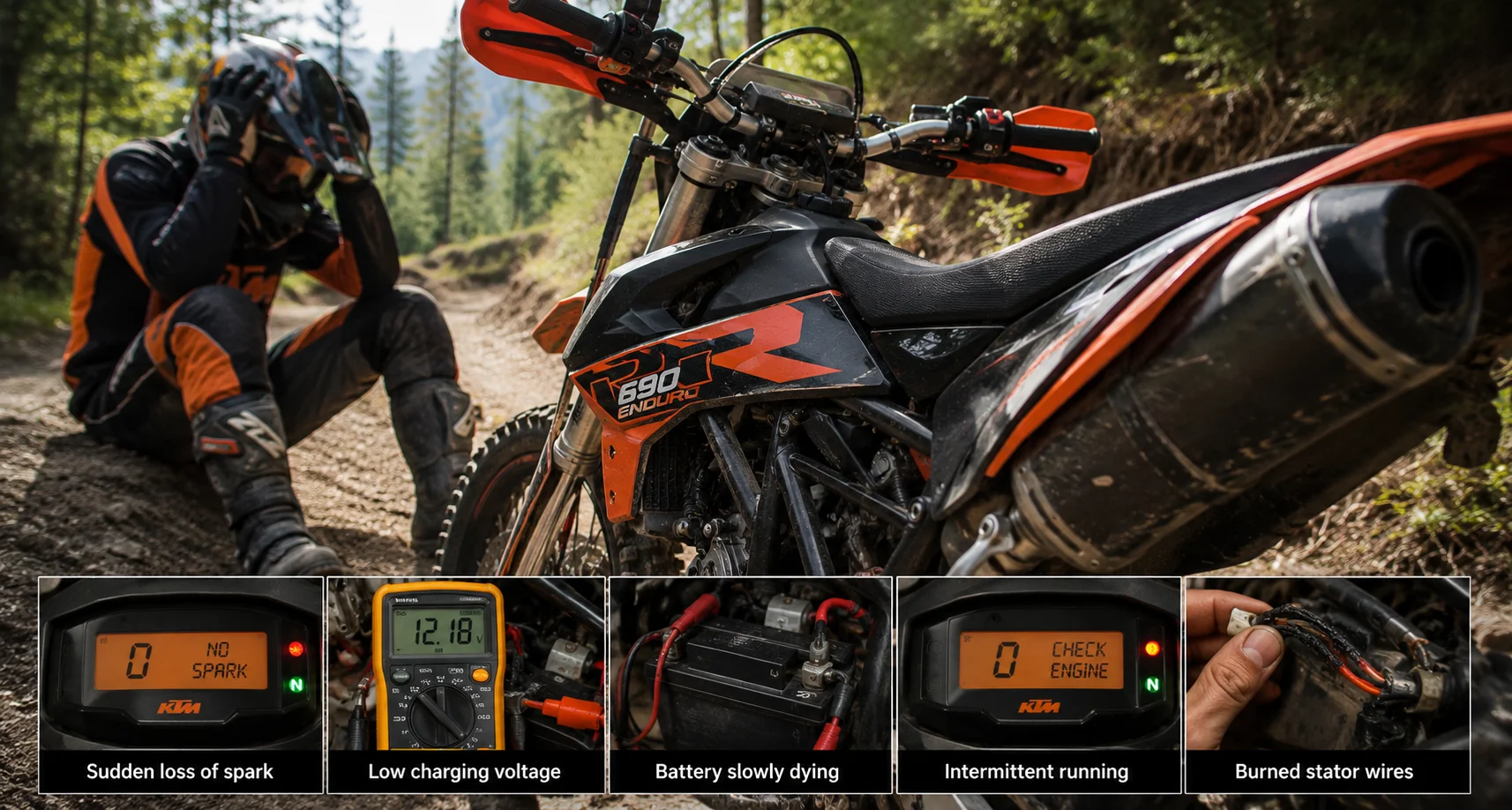 KTM 690 stator failure symptoms