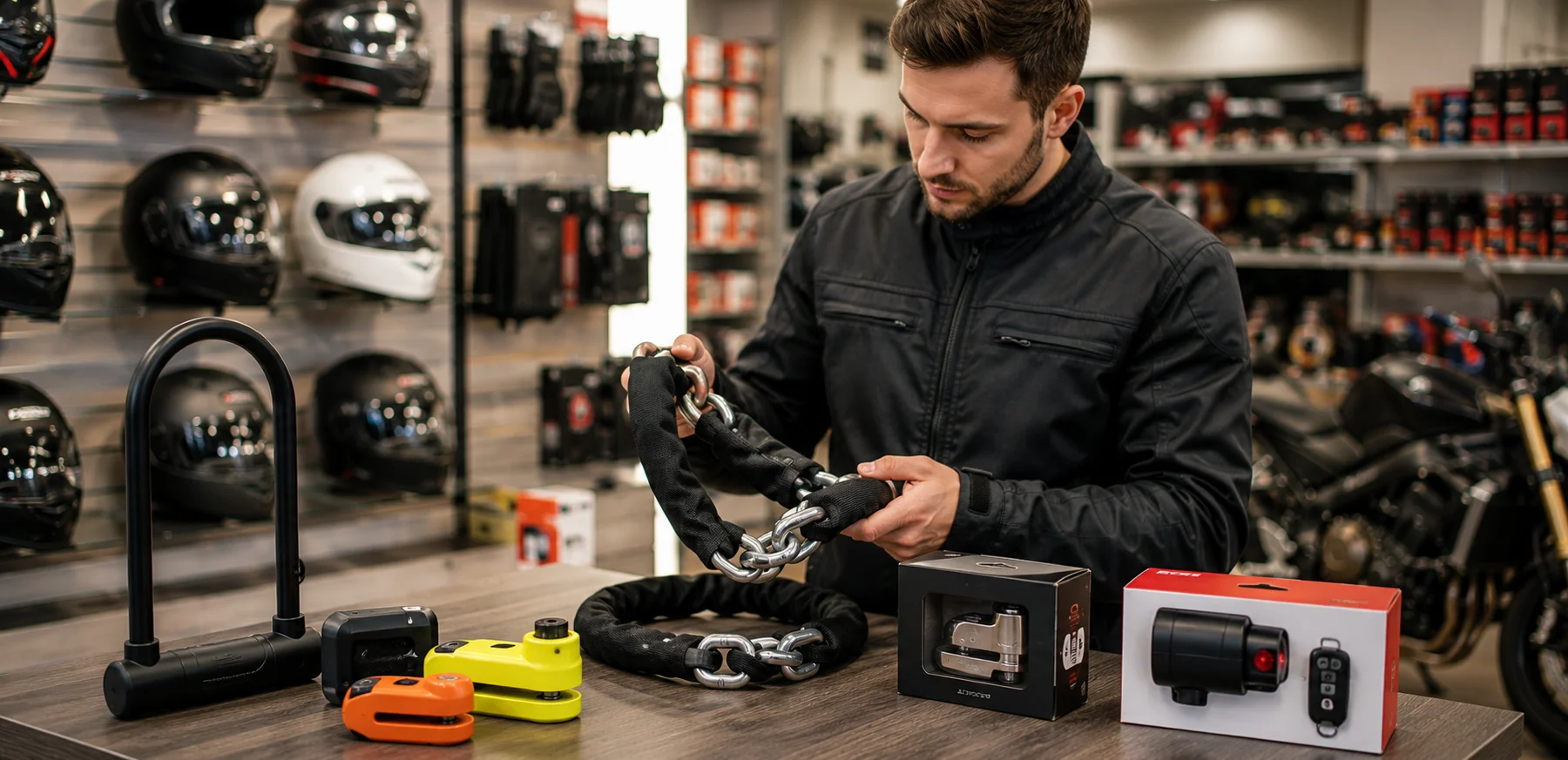 Motorcycle security lock shopping
