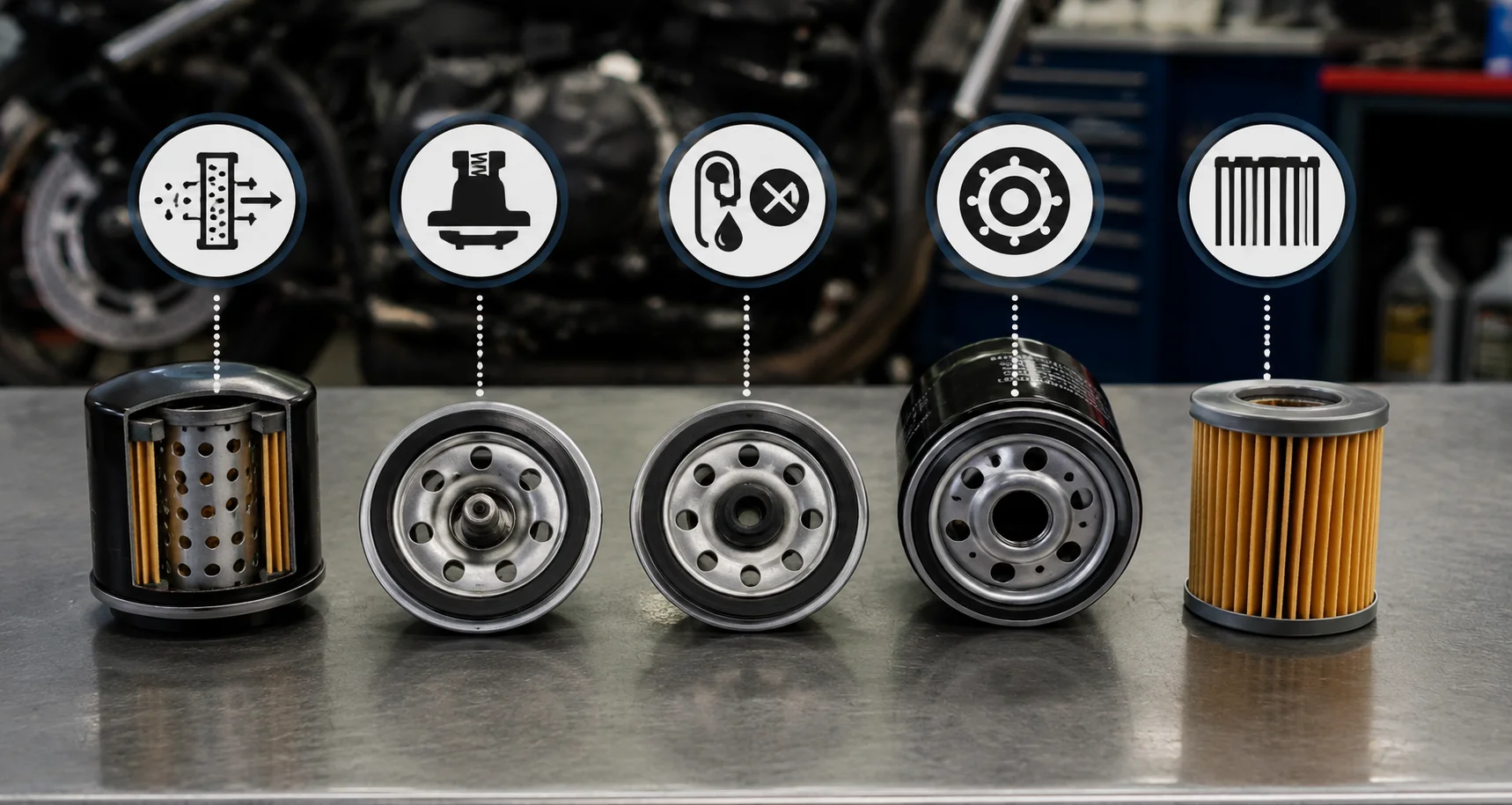 Motorcycle oil filter guide