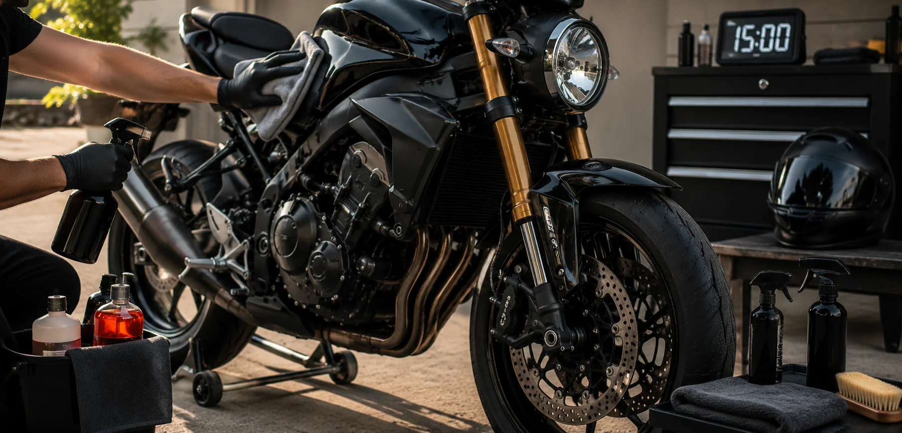 15-minute motorcycle protection routine