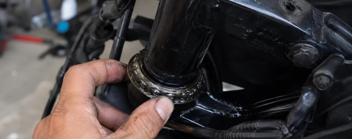 Motorcycle steering bearing