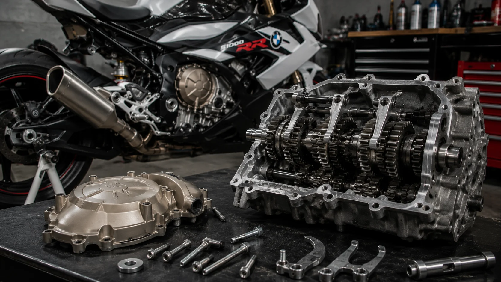 BMW S1000RR gearbox inspection