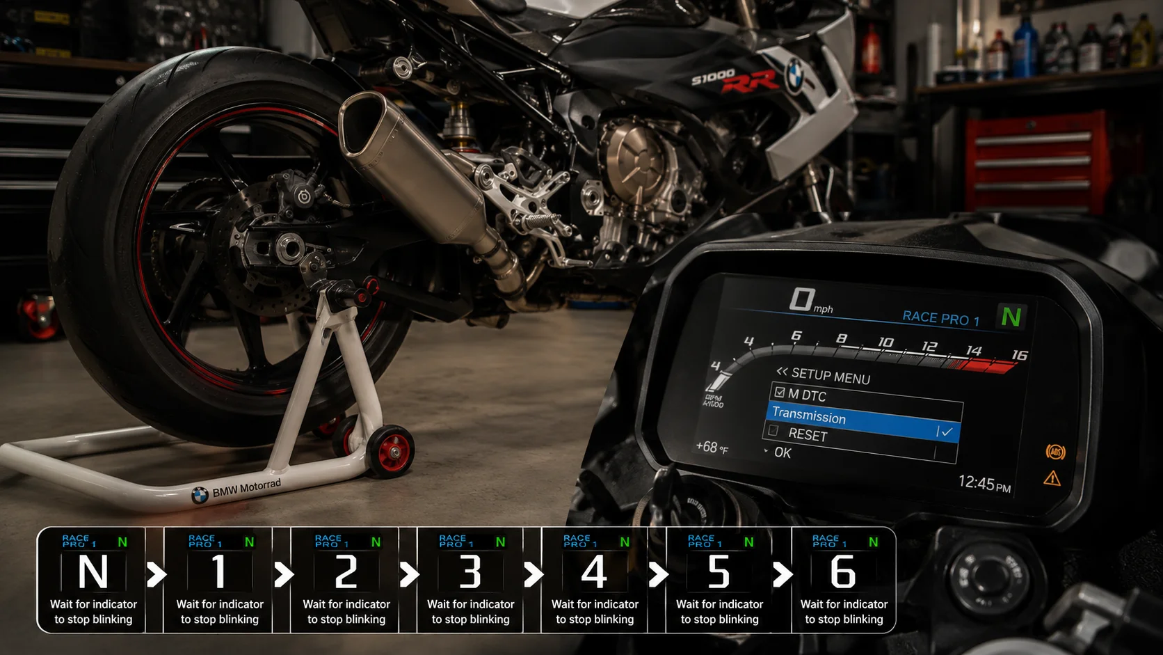 BMW S1000RR transmission reset