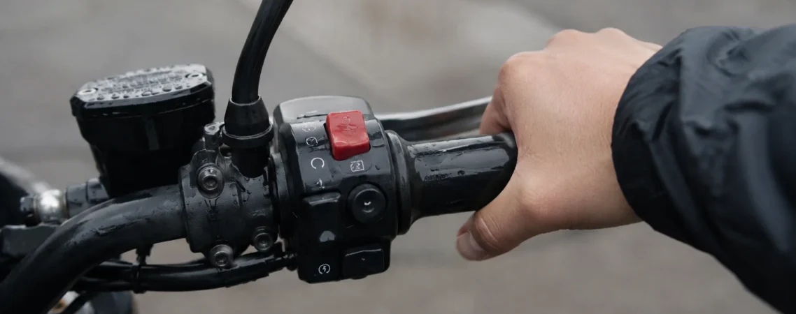 Slippery motorcycle hand grip