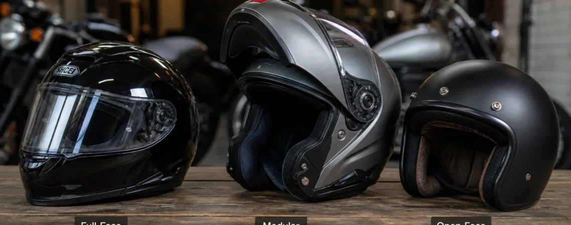 Full-face, modular, and open-face helmets