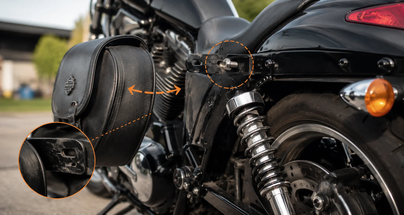 Loose V-Rod saddlebag mount