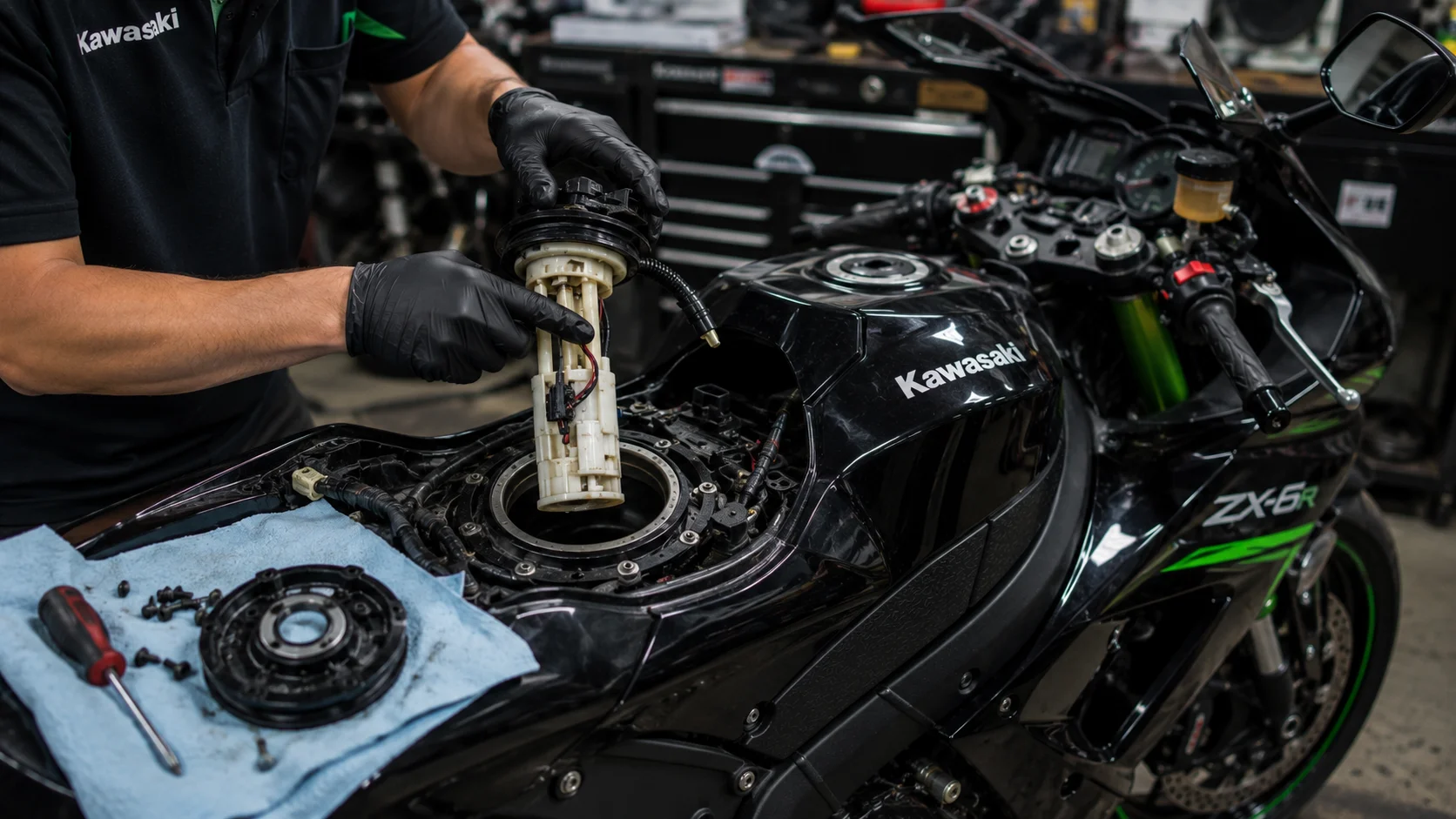 Replacing a Kawasaki ZX6R fuel pump