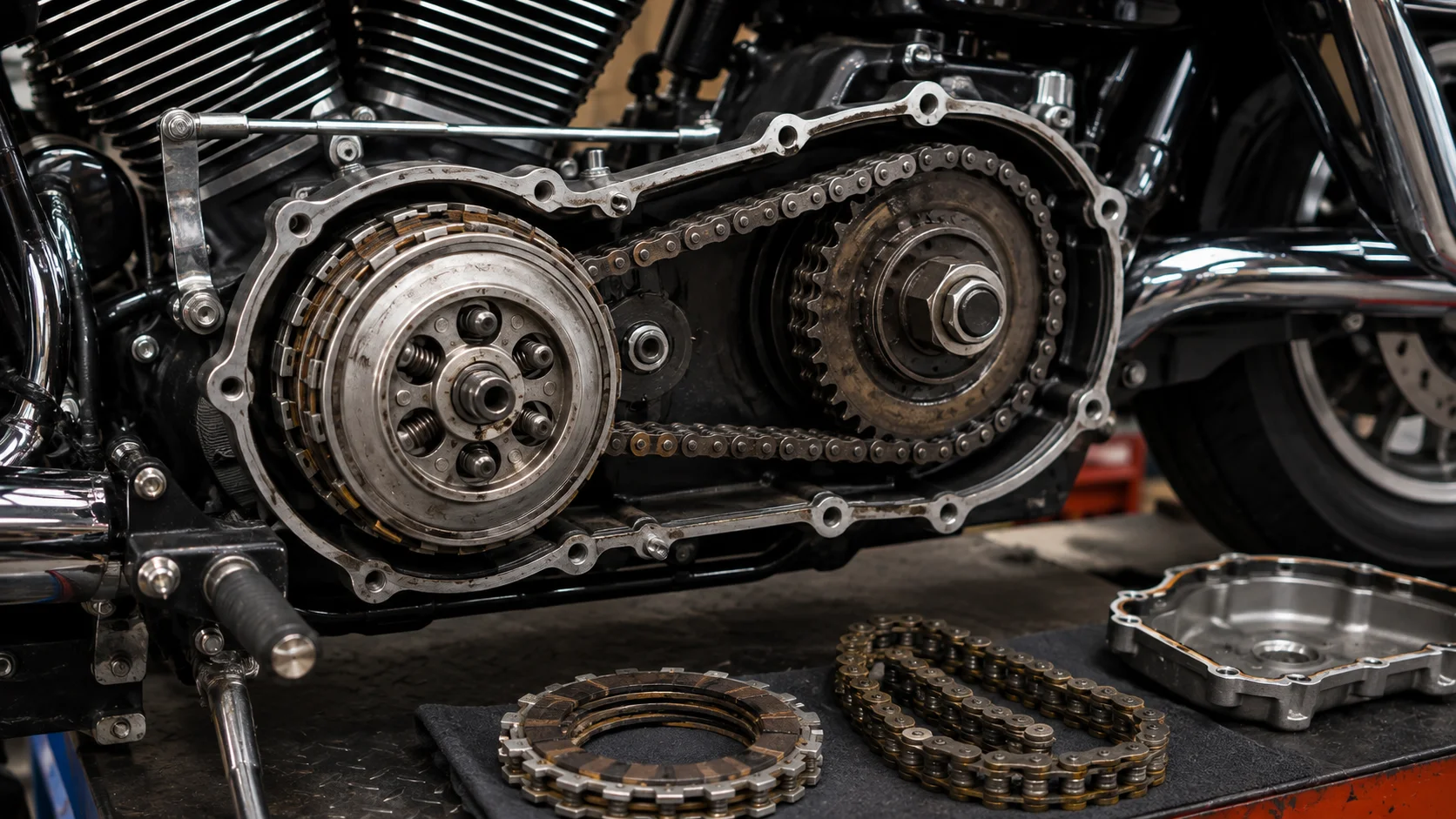 Road King clutch and primary chain